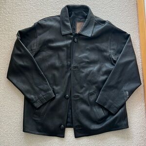 Black vintage leather jacket